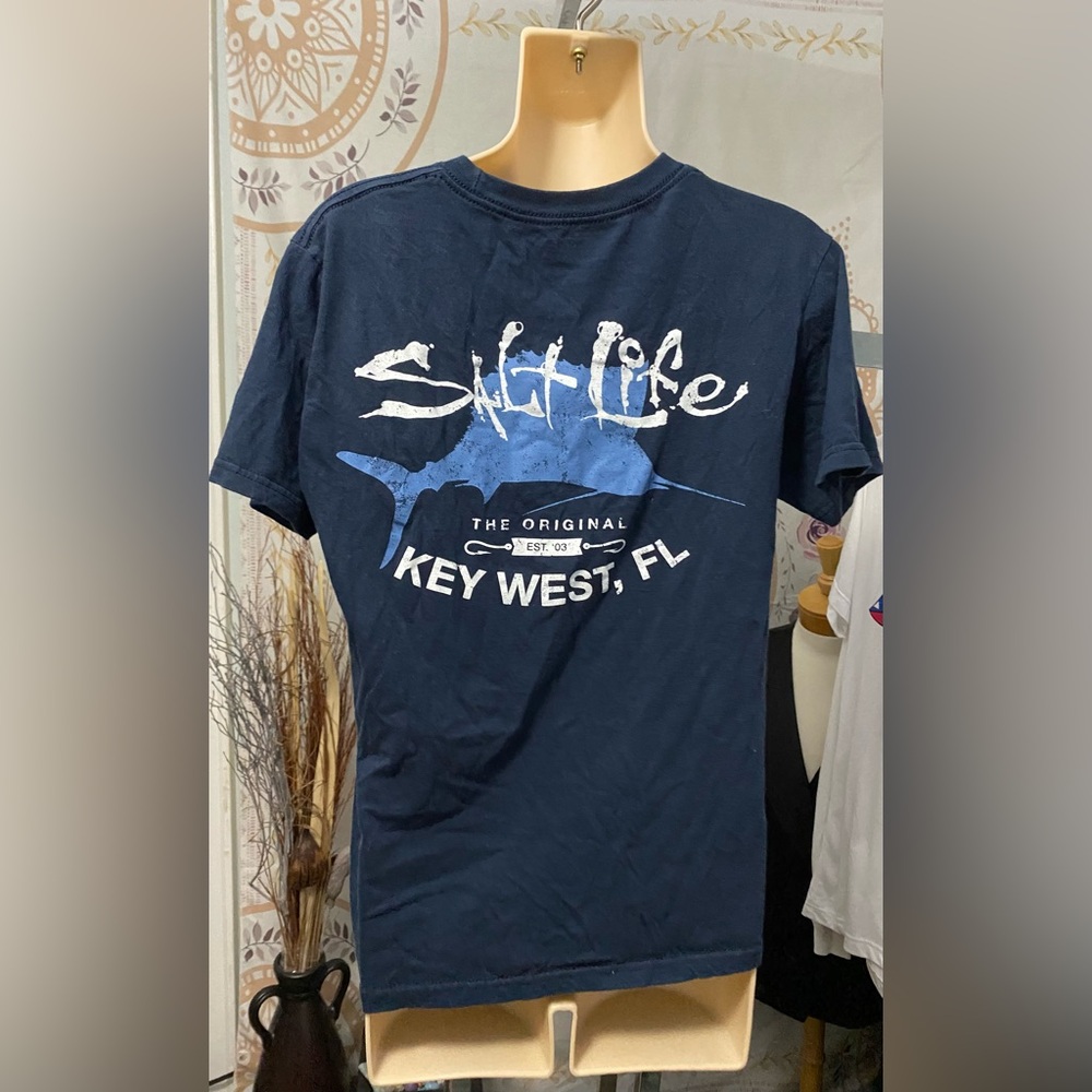 Navy Blue Salt Life Key West, Fl T-shirt Size Small